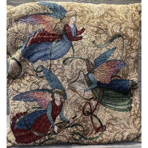 Musical Angels Tapestry Decorative Throw  Pillow 15” Square Mohawk Home USA